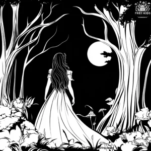 Vampire at the Moonlit Garden Coloring Pages