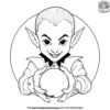 Vampire with a Crystal Ball Coloring Pages