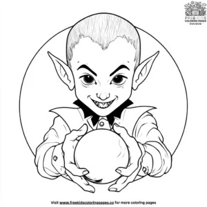 Vampire with a Crystal Ball Coloring Pages