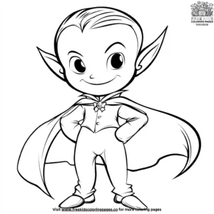 Vampire with a Magic Cape Coloring Pages