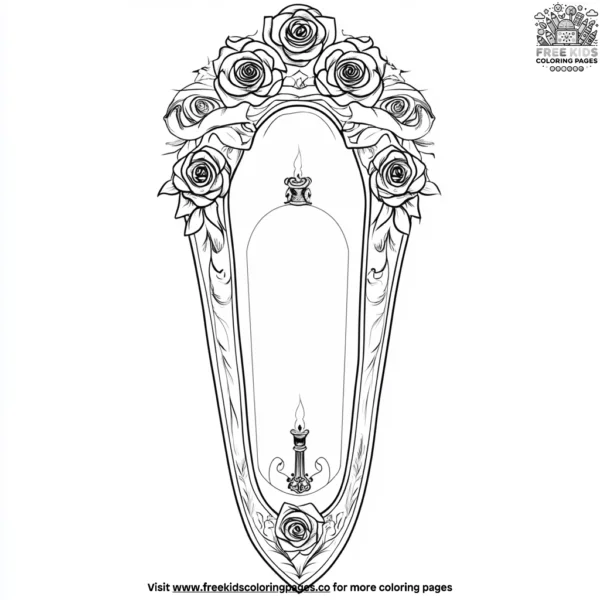 Vampire’s fancy coffin coloring pages