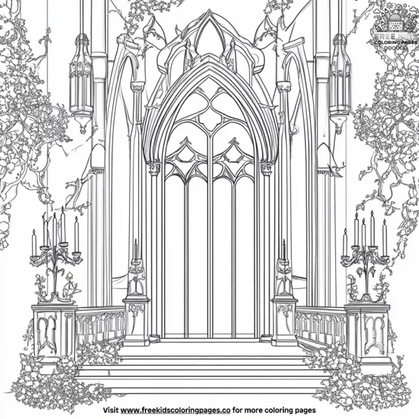 Vampire’s secret doorway coloring pages