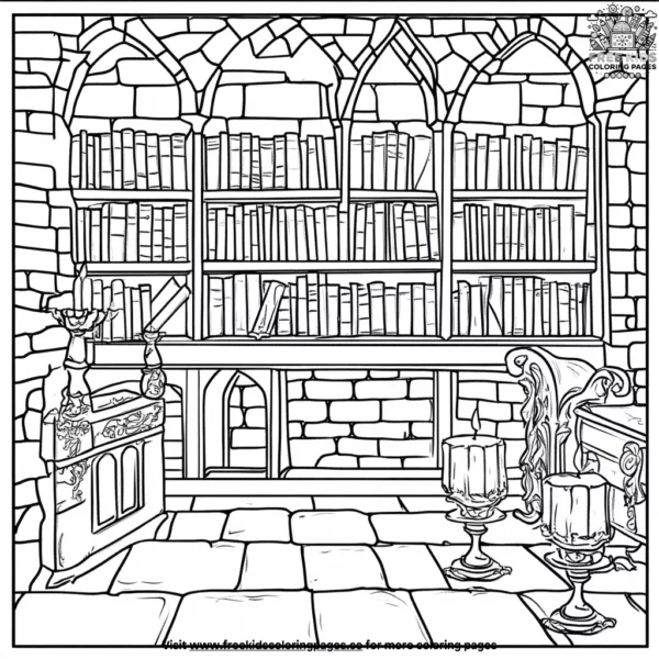 Vampire’s secret library coloring pages