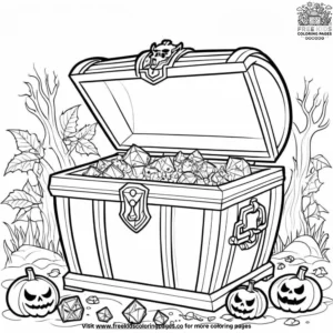 Vampire’s Spooky Treasure Chest Coloring Pages