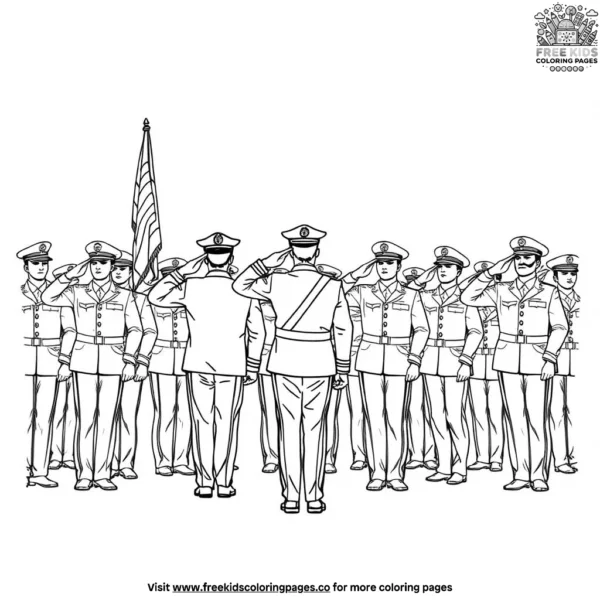 Veterans salute ceremony coloring pages