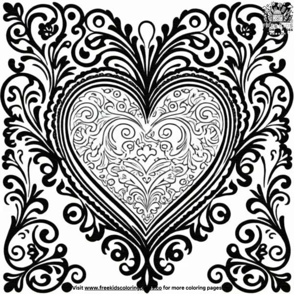 Victorian love coloring pages