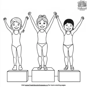 Victory podium gymnasts coloring pages