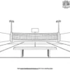 Volleyball Court Bench Coloring Pages