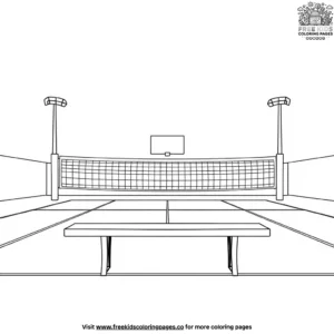 Volleyball Court Bench Coloring Pages