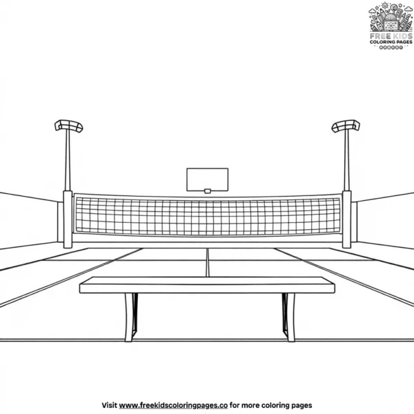 Volleyball court bench coloring pages