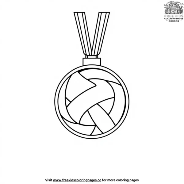 Volleyball medal coloring pages