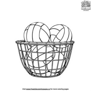 Volleyball Practice Ball Basket Coloring Pages