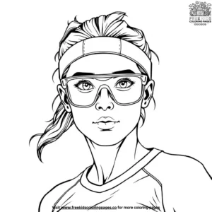 Volleyball Protective Glasses Coloring Pages