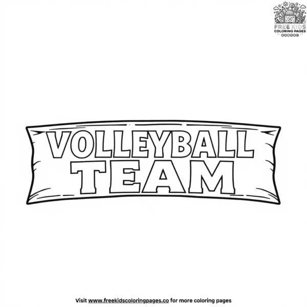 Volleyball team banner coloring pages