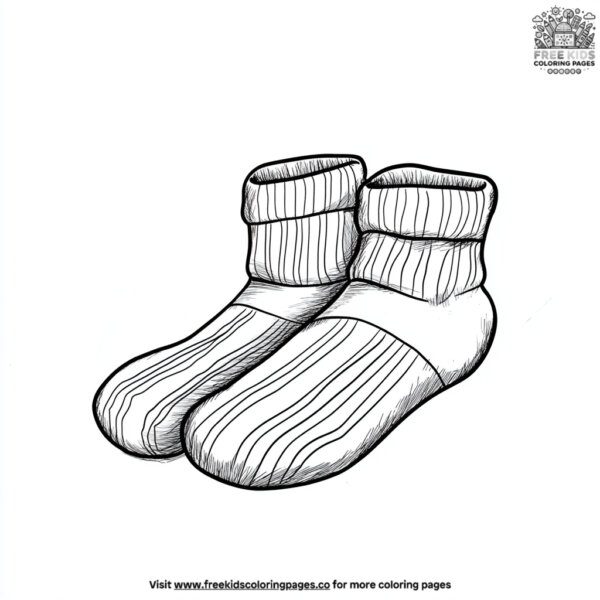 Warm winter socks coloring pages