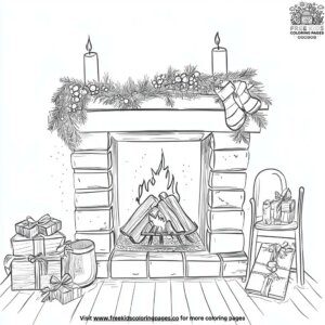 Warm and Welcoming Fireplace Coloring Pages