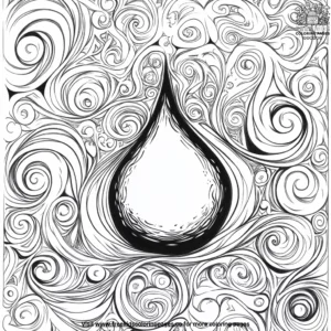 Water Droplet Zentangle Coloring Pages