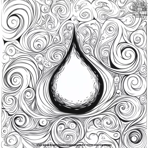 Water droplet zentangle coloring pages