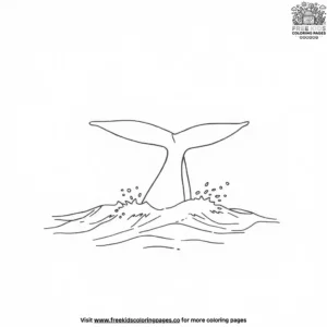 Whale Tail in the Ocean Coloring Pages