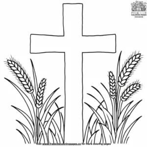 Wheat and Cross Coloring Pages