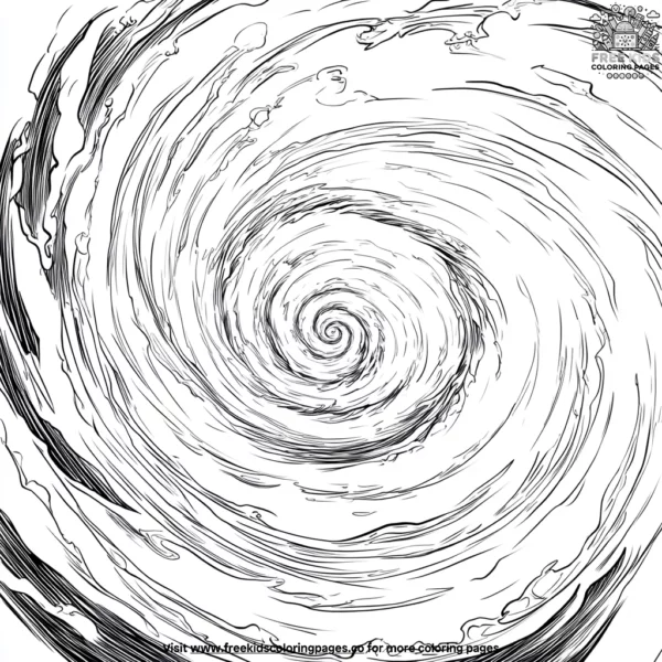 Whirling tornado zentangle coloring pages