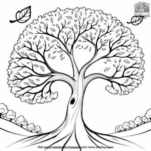 Wind Blowing Through a Tree Coloring Pages