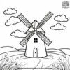 Windmill on a Breezy Day Coloring Pages