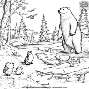 Winter animals coloring pages