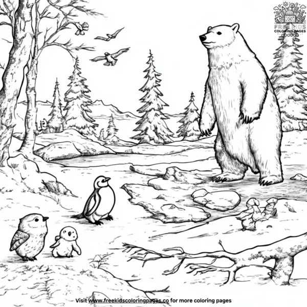 Winter animals coloring pages