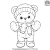 Winter Doll with Mittens Coloring Pages