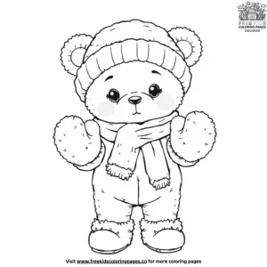 Winter Doll with Mittens Coloring Pages