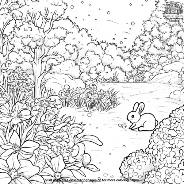 Winter garden wonderland coloring pages