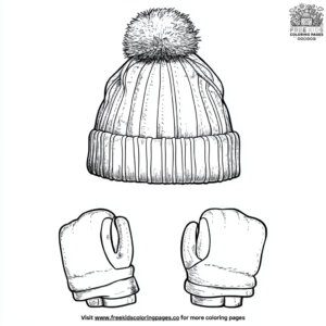 Winter Hat and Gloves Coloring Pages