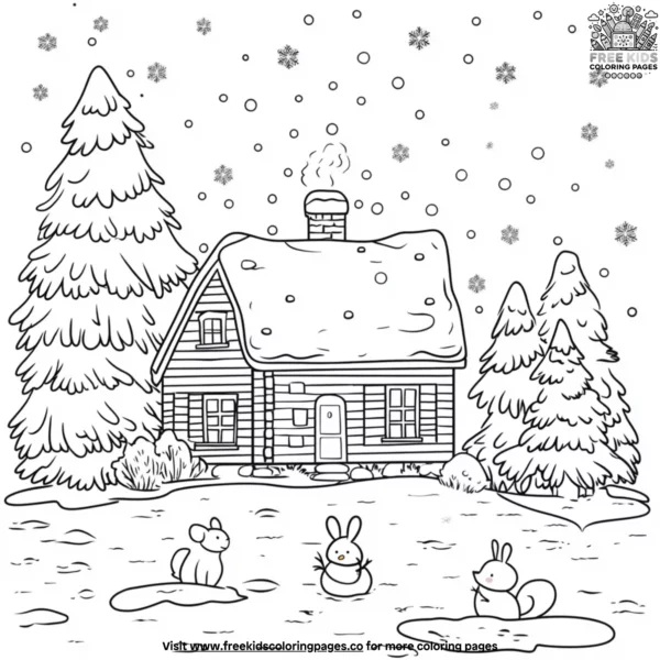 Winter magic coloring pages