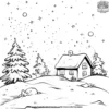 Winter Night Sky Coloring Pages