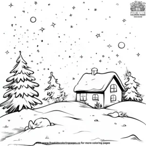 Winter Night Sky Coloring Pages