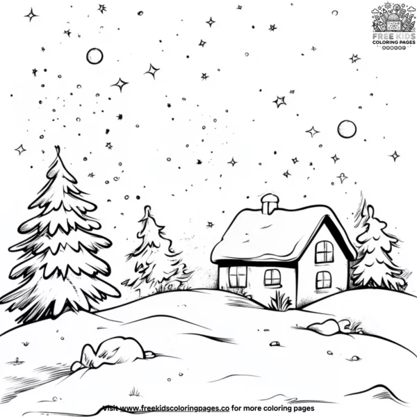 Winter night sky coloring pages