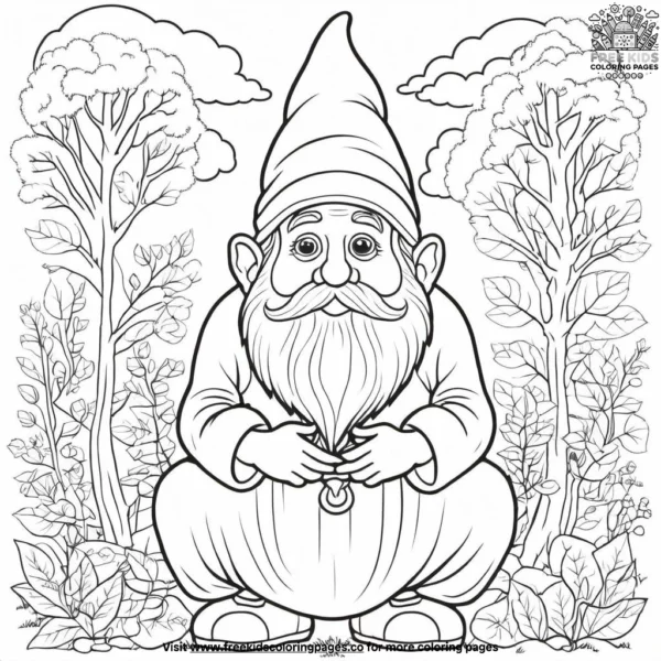 Wise gnome coloring pages