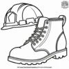 Work Boots and Hard Hats Coloring Pages