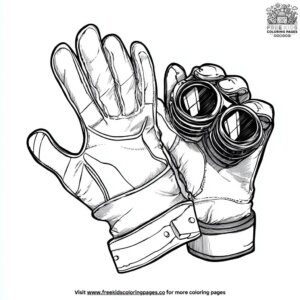 Work Gloves and Gears Coloring Pages