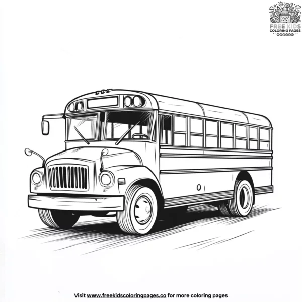 Yellow bus coloring pages