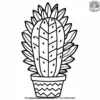 Zigzag Pot and Cactus Coloring Pages