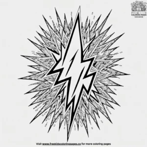 Zigzag Lightning Zentangle Coloring Pages