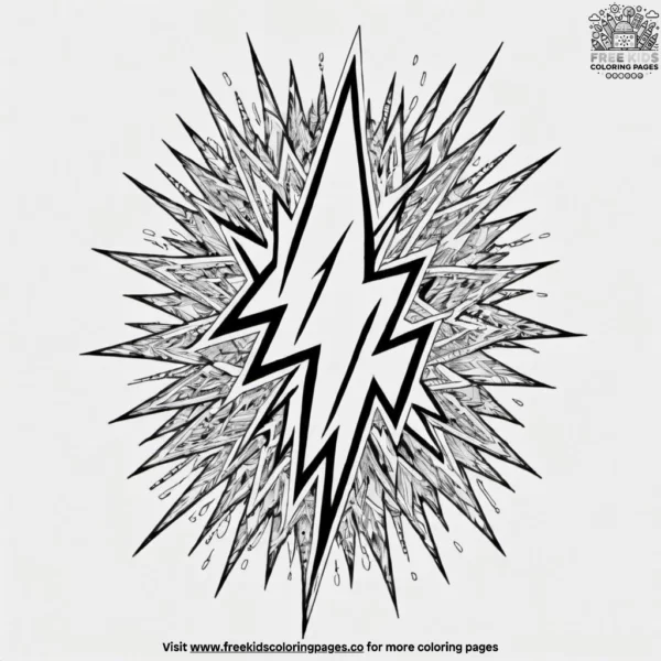 Zigzag lightning zentangle coloring pages