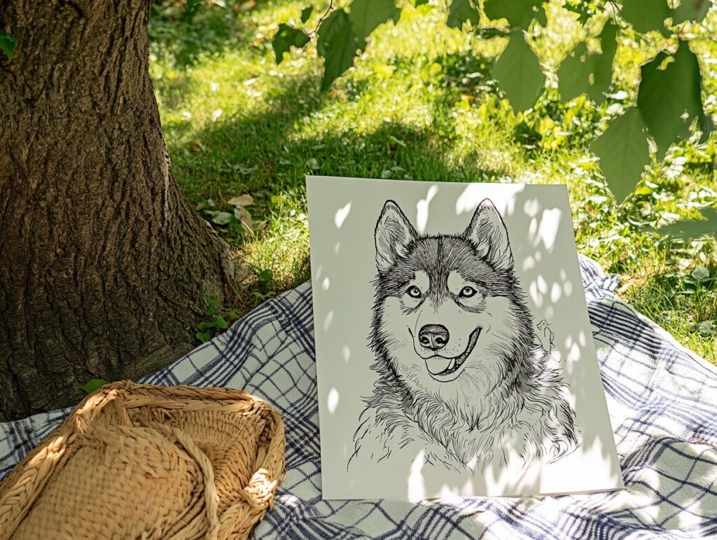 Husky coloring pages 4