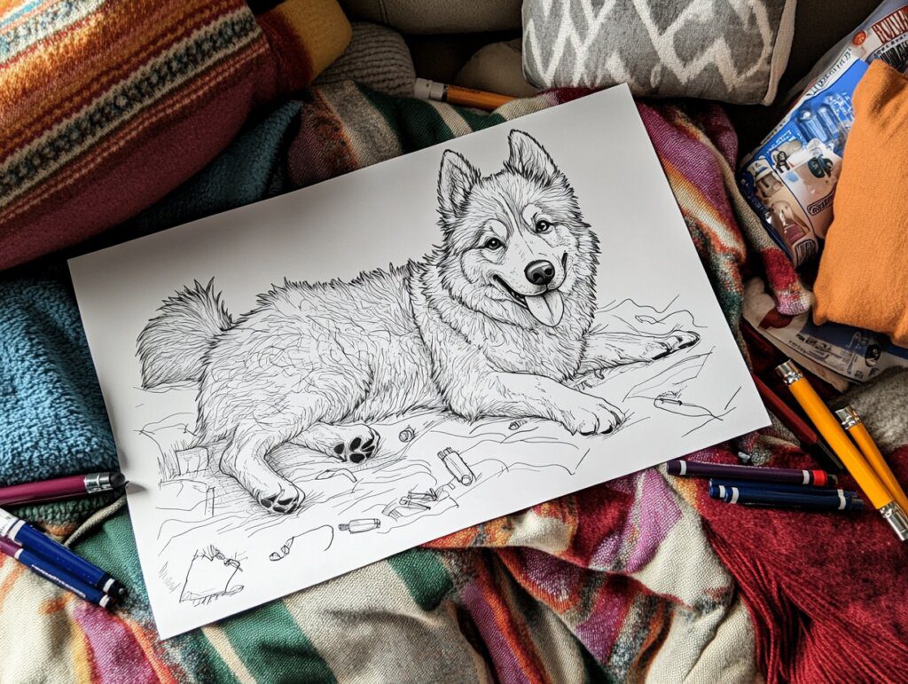 Husky coloring pages 5