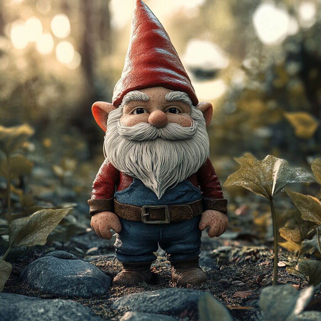 A kid friendly/childlike image of a gnome