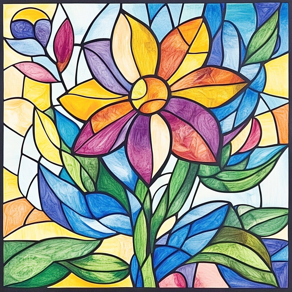 Stained glass coloring pages