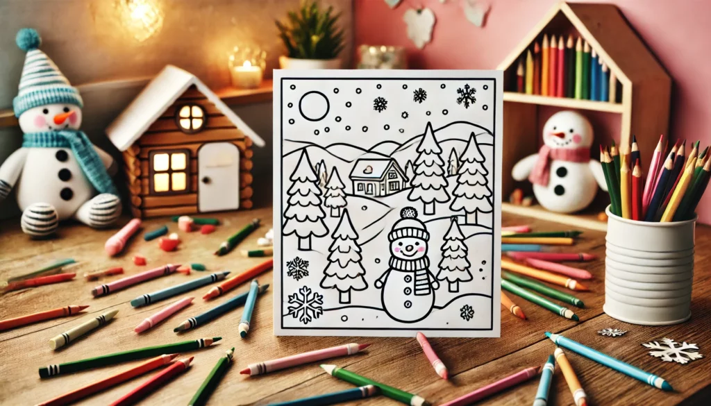 Winter coloring pages 1