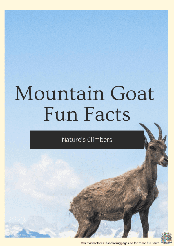 Mountain goats fun facts printable